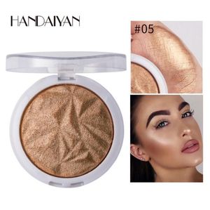 Handaiyan 6 colorido Highlighter Bronzers Facial Paleta Maquiagem Glow Face Contour Shimmer Powder Illuminator Destaque 72pcslot DHL1321652