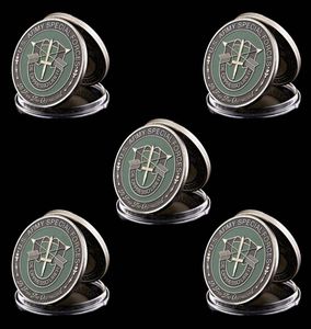 5pcs US America Army Craft Special Forces Nice Green Military Beret Metal Challenge Coin Collectibles8683850