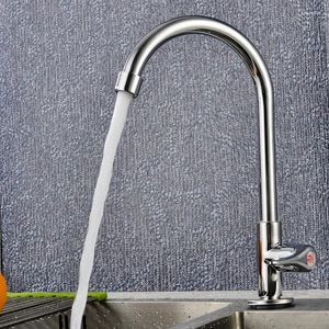 Waschbecken Wasserhähne Kupfer Einer kalter Küchenarmatur mit 360 ° universellem Rotationsgriff 4-Punkte