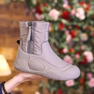 Stiefel in Knöchel Wohnungen Frauen Schneestiefel Plattform warme lässige gemütliche Winterschuhe Frauen Kurzes Plüsch Gehen 2024 Neue Fad Chelsea Boots Mujer Mujer