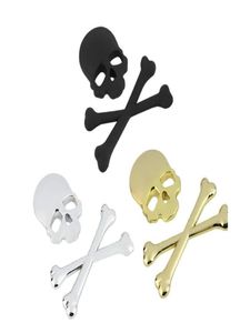 3D 3M Skull Metal Skeleton Crossbones Car Motorcycle Sticker Skull Emblem Badge car styling stickers accessories8782567