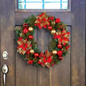 装飾的な花お祝いのクリスマスリースホリデー人工花屋内/屋外の花輪の飾り