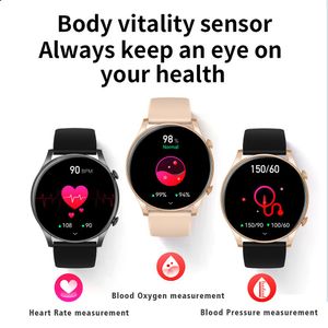 Senbono 2023 AMOLED Smart Watch BP Health Monitor Resposta Faça o relógio de chamada sempre em exibição Smartwatch à prova d'água para homens mulheres