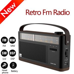 Rádio Alta qualidade de som Design retrô FM/AM/SW 3Band Radio Radio Receiver com alto -falante embutido para o presente de idosos