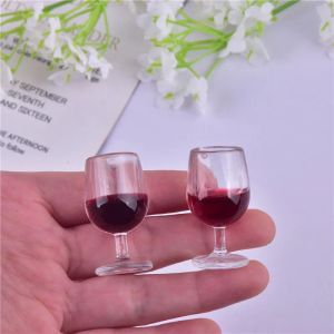 10pcs/pacco 38*21mm bicchieri di vino rosso 3d ciondoli arcilici per design di gioielli per orecchini fai -da -te.