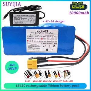 36V 10S4P 18650 Bateria de lítio recarregável 10ah de grande capacidade Scooter elétrico de bicicleta elétrica 42V 2A Placa BMS BMS