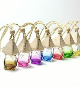 Car Perfume Bottle Pendant Essential Oil Diffuser 9 Colors Bag Clothes Ornaments Air Freshener Empty Glass Bottles6193526