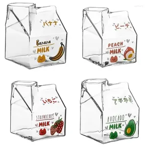 Kieliszki do wina 350 ml Kawaii Square Milk Carton Glass Puchar ciepło Odporny