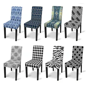 Chair Covers High Back Cover Printed Elastic Dining Spandex Seat Cases For Living Room Soft Breathable Protector