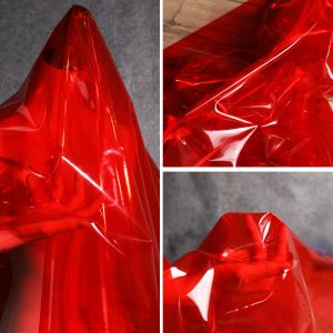 TPU -Stoff rot transparent wasserdichte Regenmantel Kreativbeutel Kleidung Designer Stoffkleidung für DIY -Nähmaterial