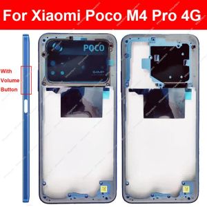 Средний кадр для корпуса для Xiaomi Poco M4 Pro M4Pro 4G 5G средняя крышка держателя среднего кадра с ключами объема рамы объектива.