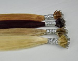 DHL FedEx Color 99J 18P60 613 12 Dubbeldragen Silk Straight Brasilian Nano Ring Hair Extensions 1g Strand 100g Lot Top Quality9811682