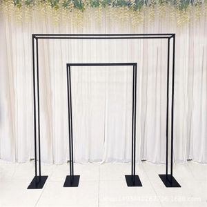 New Wedding Arch Square Double Background Arch Flower Stand Metal Flower Arch Welcome Area Layout Geometric Stand Decoration