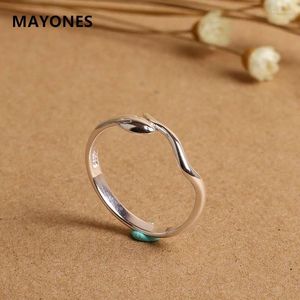 Anelli a cluster Mayones S925 Sterling Sterling per il piccolo regalo di coda di serpente fresca e semplice delle donne