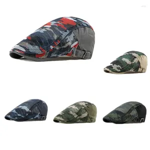 Berets 2024 Summer Sboy Caps Men Camouflage Cotton Flat Peaked Cap Women Painter Beret Hats 23