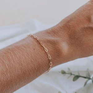 Link Bracelets Gold Color Charm For Women Stainless Steel Lobster Clasp Snap Button Jewelry Accesorios Mujer Drop Wholesale