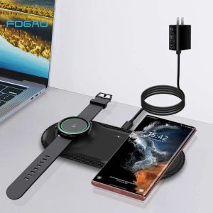 Caricabatterie 25w 2 in 1 stand di caricabatterie wireless per Samsumg Z Flip 4 Fold 4 S22 S21 Nota 20 Ultra Galaxy Watch 5 4 3 Active 2 1 Caricabatterie veloci