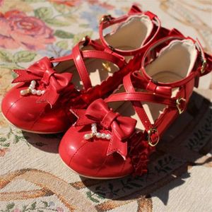 Dress Shoes Summer Lolita Anime Girl Loli Cute Sweet Bowknot Cosplay Women Vintage Harujuku Retro Women's Fashion