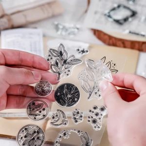 Växtmaterial Rensa frimärken Silikonstämpel för Scrapbook Supplie Card Maket Supplies DIY Craft Stationery Stamps For Journaling Journaling