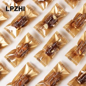Wrap Prezent Lpzhi 200pcs złoto cukierki torby pieczęć domowe ręcznie robione czekoladowe toffi nougat cukier