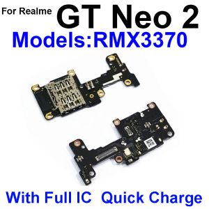 SIM -kortplats för telefonkort för Realme GT2 Pro GT Neo 2 3 Telefon SIM -kortkontaktbrädan flex kabeldelar