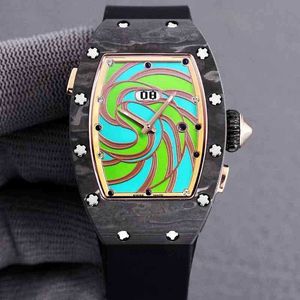 Luxury Mens Mechanical Watch Richa M Business Leisure RM037 Hela automatiska kolfiberband Kvinnor Trend Swiss Movement Wristwatches G2SJ