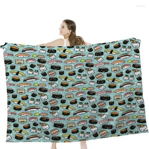 Cobertores Padrão de sushi fofo |Kawaii Throw Blaning Airplane Decoration