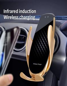 15W Wireless Car Charger för alla telefon V3 -hållare MountIntelligent Infrared Air Vent Mount Mobiltelefonladdare8542375