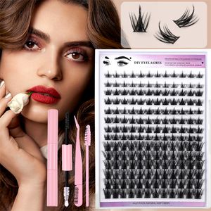 Segmento de diy segmão por atacado a granel Comprimento da mistura de cílios falsos 10mm-16 mm D Curl Cabeça de cabeça dupla Tweezers Set