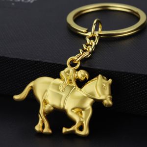 Creative Horse Racing Keychain Metal Horse Key Chain Horse Racing Publicidade Pingente de Keyring Equestrisn Sports Tecking