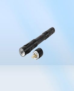 Hela XPE LED -ficklampor Utomhus Pocket Portable Torch Lamp 1 Mode 300lm penna Ljus Vattentät penna med penna clip4324768