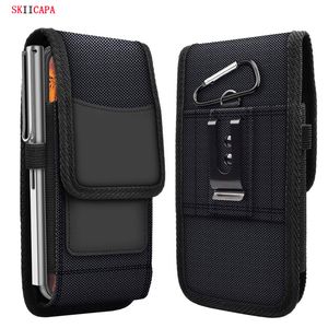 Leather Phone Pouch For Xiaomi Poco M5 X4 GT M4 Pro Belt Clip Holster Oxford cloth Card Case for POCO F4 GT X4 Pro F3 M3 X3 NFC