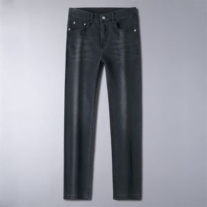 Ny vår- och höstmän Lov Slim Fit Jeans Elastic Trendy Brand Long Pants broderade avancerade raka ben Casual Small Feet Pants L6115#