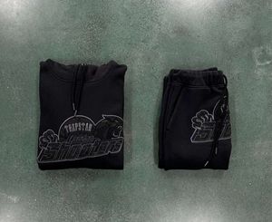 İngiltere Sıcak Satış Trapstar Atışları Hoodie Traursuit Blackout Edition-Black/Siyah 1 Yüksek Kalite İşlemeli Üst Pantolon Eu YT876S