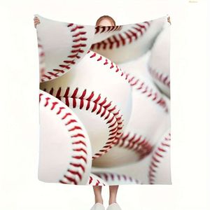 Vintage baseball all-säsong kast filt-varm, mjuk, hållbar fleranvändning 100% polyesterkomfort för soffan, sängcamping