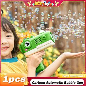 Sand Play Water Water Fun Cartune Automatic Bubble Electric Gun Machine Bolles Magic Bubble per Giochi di compleanno per estate per estate da bagno L47