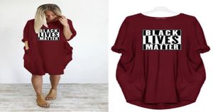 Black Lives Womens New Dresses Trendy Letter Printing Crew Meck Castary Partyドレス