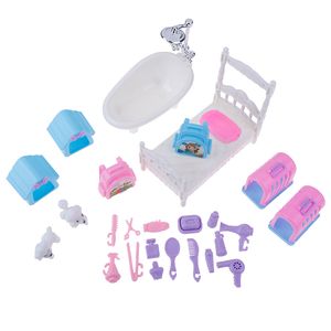 1/6 Plastic miniatures dollhouse furnitures decor kits set for diy kids toy gift