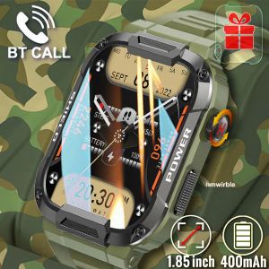 Watches Rugged Military Green Smart Watch Men for Android Xiaomi iOS IP68 Waterproof Sport Fitness AI Voice Mk66 Smartwatch Outdoor 2023