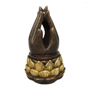 Decorative Figurines Collection Chinese Old Copper Handmade Buddha Hand Censer High Quality Home Art Decoration Incense Burner Crafts