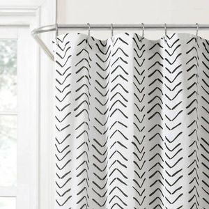 Duschgardiner Contemporary Chic Modern Arrow Linen Curtain in Black/White (72 