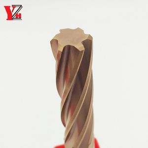 YZH Karbür Makinesi Reamer HRC60 1mm ~ 10mm Kaplı Spiral Groove 3F 4F 6F Tolerans H7 İç Delik Hasarlanmış Çelik Metal Kesici CNC