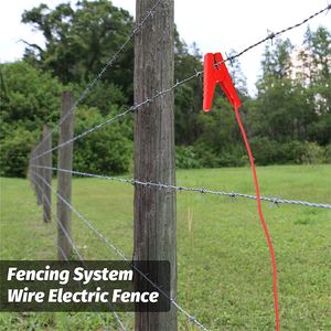 2pcs Connettore Energizer di recinzione elettrica con clip di coccodrillo per bestiame per pollame per pollame jumper cavo conduce cavo