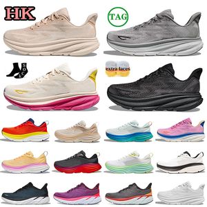 Hokas hokah shoes clifton 9 bondi 8 Kadınlar koşuyor, bir bulut, erkekler spor ayakkabıları, üçlü siyah beyaz pembe koşu ayakkabıları【code ：O】