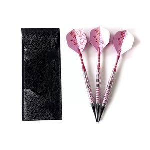 Pink Flower Soft Tip Professional Bag Darts Darts Safety Sport Game Dart med gåva Bästa inomhusrörelse Systemic Leather S5N0