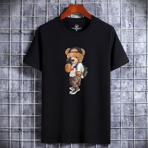 Camisetas masculinas verão engraçado urso harajuku tshirt da marca de luxo para homens camisetas de manga curta camisetas de manga masculina