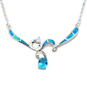 Catene Arrivo Blue Fire Opal Collar Fix Fixed Chuncky Collana