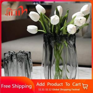 Vases Design Home Fall Vintage Garden Glass Office Decoration Bathroom Jarrones Decorativos Moderno Bedroom Decor YN50VS