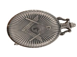 Big G Masonry Padrão maçônico Pocket Pocket Watch Antique Vine Silver Cinza Grey Clock Pingente Chain Chain Presens2553897