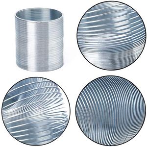 OD 80 mm Länge 100mm Silber großer Magie Metal Slinkys Spring Klassiker Riesen Originale Walking Stee Spule Spring